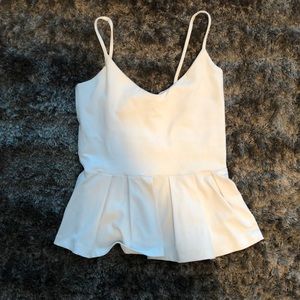 White peplum fitted top